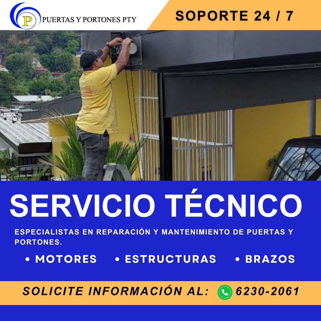 Servicio Tecnico para el mantenimiento de puertas enrollables y portones automáticos. Reparación de Motores y Brazos